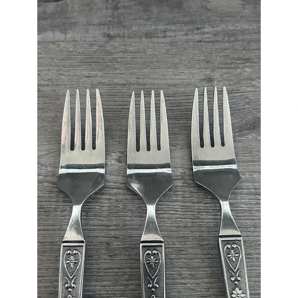 Vintage MCM‎ United Silver Cordova Dinner Forks Stainless Steel Japan Set of 3
